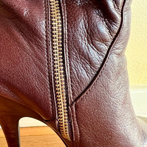 NWT MICHAEL KORS 'Webster' Coffee Scrunch Women's Nappa Leather Knee High Boots - Picture 5 of 10